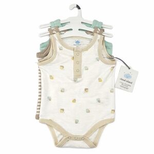 Cloud Island Baby Bodysuits 0–3 Months | 3-Pack Sleeveless Cotton